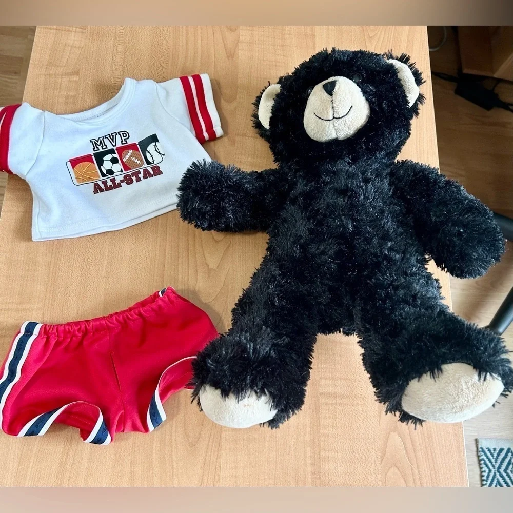 Build a Bear Teddy with sports outfit lot of 3 piece plush toys